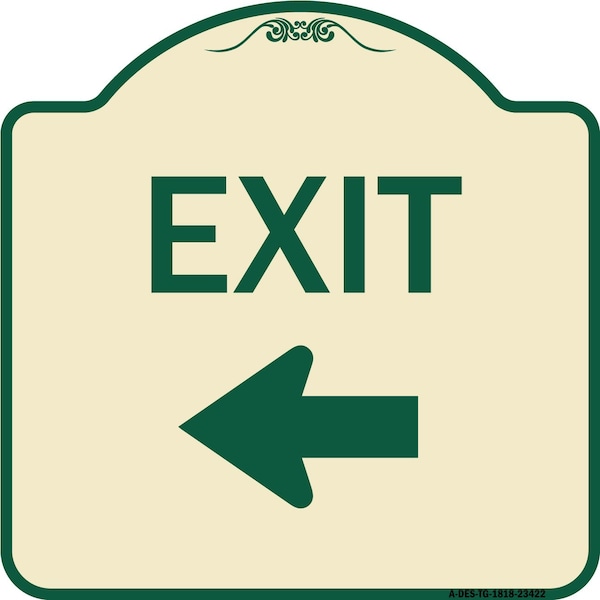 Parking Lot Exit Left Arrow Heavy-Gauge Aluminum Architectural Sign, 18" L, 18" H, TG-1818-23422
